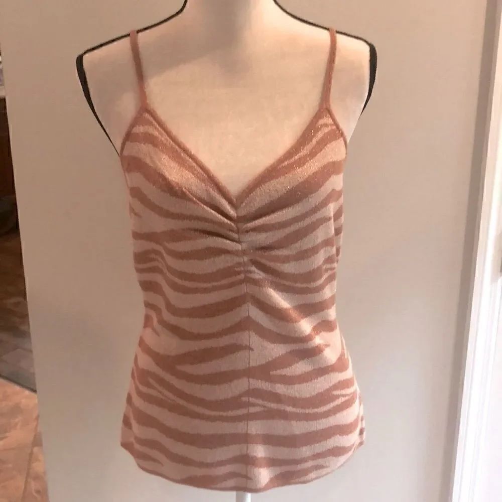 Anthropologie spaghetti strap tiger stripe cami M